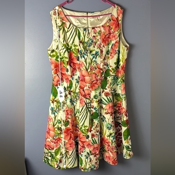 Dress Barn Women’s Plus Size 18 Floral Peplum Midi Dress - Picture 10 of 12